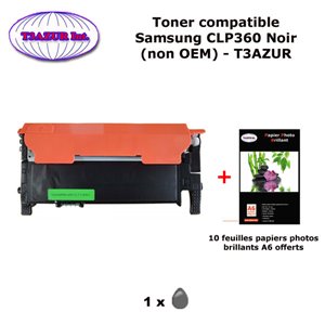 Toner générique CLP-360 Bk pour Samsung CLX 3300 3302 3303FW 3304 3305FN 3307FW Noir imprimante+ 10f A6 brillantes -T3AZUR Toner générique CLP-360 Bk pour Samsung CLX 3300 3302 3303FW 3304 3305FN 3307FW Noir imprimante+ 10f A6 brillantes -T3AZUR