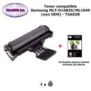 Toner générique MLT-D1082S pour imprimante Samsung ML1640 +10f A6 brillantes - T3AZUR Toner générique MLT-D1082S pour imprimante Samsung ML1640 +10f A6 brillantes - T3AZUR
