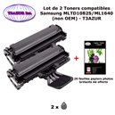 Pack 2 Toners génériques MLT-D1082S pour imprimante Samsung ML1640 +10f A6 brillantes - T3AZUR