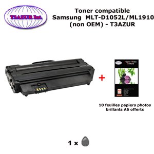 Toner générique MLT-D1052L pour imprimante Samsung ML 1910 1915 2525 2525W 2540 2540R 2545 2580 +10f A6 brillantes - T3AZUR Toner générique MLT-D1052L pour imprimante Samsung ML 1910 1915 2525 2525W 2540 2540R 2545 2580 +10f A6 brillantes - T3AZUR