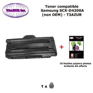 Toner générique SCX-D4200A pour imprimante Samsung SCX4200 +10f A6 brillantes - T3AZUR Toner générique SCX-D4200A pour imprimante Samsung SCX4200 +10f A6 brillantes - T3AZUR