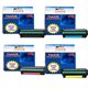 T3AZUR - Lot de 4 Toners/Lasers génériques HP CE250A / CE251A / CE252A / CE253A