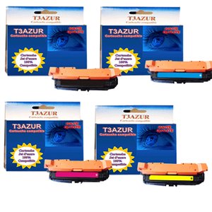 T3AZUR - Lot de 4 Toners/Lasers génériques HP CE260X /CE261A /CE262A /CE263A