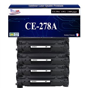 4 Toners génériques HP 78A, CE278A pour HP LaserJet P1566 P1606 P1606dn+ 20f papiers photos A6 -T3AZUR
