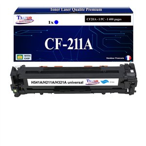 Toner générique HP CF211A ,HP 131X pour HP LaserJet Pro 200 color M251, M276 Cyan + 10f papiers photos A6 -T3AZUR
