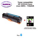 Toner générique HP CC531A ,HP 304A pour HP CP 2020 , 2025, 2025N Cyan+ 10f papiers photos A6 -T3AZUR