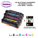 4 Toners génériques HP CC530,1,2,3A ,HP 304A pour HP CP 2020 , 2025, 2025N + 10f papiers photos A6 -T3AZUR