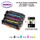 4 Toners génériques HP CC530,1,2,3A ,HP 304A pour HP CP 2020 , 2025, 2025N + 10f papiers photos A6 -T3AZUR