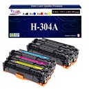 5 Toners génériques HP CC530,1,2,3A ,HP 304A pour HP CP 2020 , 2025, 2025N + 10f papiers photos A6 -T3AZUR