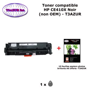 Toner générique HP CE410X,HP 305X pour HP LaserJet Pro 400 MFP M475, M351, M375, M451 noir+10f papiers photos A6 -T3AZUR