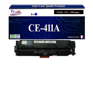 Toner générique HP CE411A,HP 305X pour HP LaserJet Pro 400 MFP M475, M351, M375, M451 Cyan+10f papiers photos A6 -T3AZUR