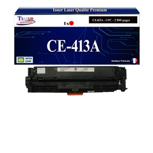 Toner générique HP CE413A,HP 305X pour HP LaserJet Pro 400 MFP M475, M351, M375, M451 Magenta+10f papiers photos A6 -T3AZUR