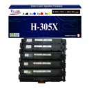 5 Toners génériques HP CE410X, CE410X, CE411A, CE412A, CE413A, HP 305X +20f papiers photos A6 -T3AZUR