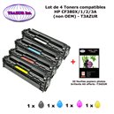 4 Toners génériques HP CF380A, CF381A, CF382A, CF383A, HP 312X +20f papiers photos A6 -T3AZUR