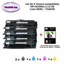 5 Toners génériques HP CE250X, CE251A , CE252A ,CE253A , HP 504A +20f papiers photos A6 -T3AZUR