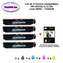 4 Toners génériques HP CE310A, CE311A, CE312A, CE313A, 126A +20f papiers photos A6 -T3AZUR