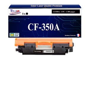 Toner générique HP CF350A, HP 130A pour HP Color LaserJet Pro MFP M176, M176n, M177, M177fw noir+10f papiers photos A6 -T3AZUR