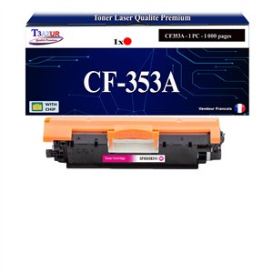 Toner générique HP CF353A, HP 130A pour HP Color LaserJet Pro MFP M176, M176n, M177 M177fw Magenta+10f papiers photos A6 -T3AZUR