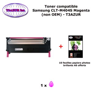 Toner générique SAMSUNG CLT-M404 pour Samsung XPress C430 C430W C480 C480FN C480W C483W Magenta+10f A6 brillantes-T3AZUR