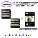 10 Toners génériques SAMSUNG CLT-K404 , CLT-C404, CLT-M404,  CLT-Y404, CLT404S Bk,C,M,Y  imprimante+20f A6 brillantes-T3AZUR