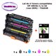 4 Toners génériques HP CB540A , CB541A ,CB542A ,CB543A , HP 125A + 20f papiers photos A6 -T3AZUR