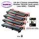 4 Toners compatibles Brother TN2420 pour Brother MFC L2730DW, L2750D, L2750DW (avec puce)-3000 pages-10f PPA6-T3AZUR