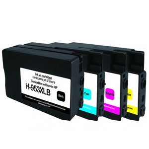 T3AZUR -Lot de 4 Cartouches compatibles HP n°953XL