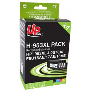Uprint - Lot de 4 Cartouches compatibles HP n°953XL