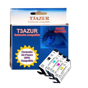 T3AZUR -Lot de 4 Cartouches compatibles HP n°903XL