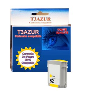 T3AZUR -Cartouche recyclé pour HP n°82XL (C4913A) - Jaune