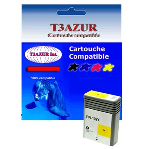 T3AZUR - Cartouche générique Canon PFI-102 (0897B001) Jaune