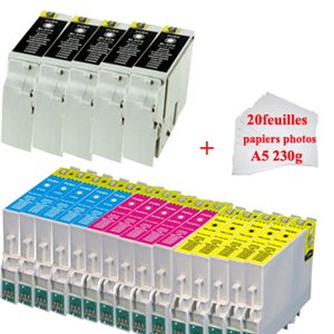 5+15 cartouches compatibles Epson T1001-T1004+PA5 5+15 cartouches compatibles Epson T1001-T1004+PA5