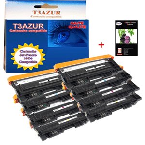 Lot de 8 Toners compatibles Samsung Xpress C480, C480FN, C480FW, C480W + 20f A6 brillantes-T3AZUR 