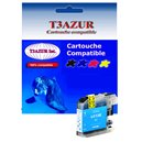 T3AZUR - Cartouche compatible Brother LC12E (LC-12EC) Cyan
