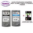 T3AZUR - Lot de 2 Cartouches Compatibles Canon PG37/CL38