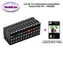  Lot de 12 Cartouches génériques Canon Pro1, Pro 1, Pro-1, PGI29, PGI 29 +10f PPA6 -T3AZUR