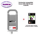 Cartouche compatible Canon  PFI706 , PFI-706, PFI 706 Rouge +10f PPA6 -T3AZUR