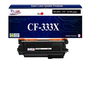 T3AZUR - 654X Toner compatible avec CF333X compatible avec HP Color LaserJet Enterprise M650, M651dn, M651n, M651x, M651xhm Mage