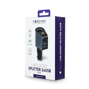 Adaptateur voiture + 3 x USB CSS-04
