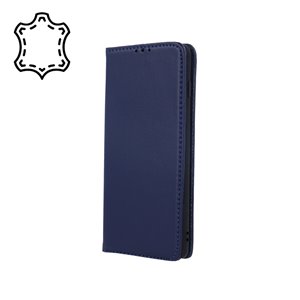 Etui en cuir véritable Smart Pro pour Samsung A80 / A90 bleu marine