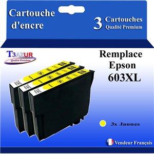 3 cartouches d'encre compatibles avec Epson 603XL Jaunes