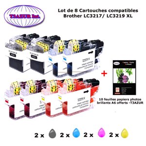 8 Cartouches compatibles avec Brother LC3219XL pour Brother MFC-J6930DW, MFC-J6935DW, MFC-J6935DWF - Noire – T3AZUR 8 Cartouches compatibles avec Brother LC3219XL pour Brother MFC-J6930DW, MFC-J6935DW, MFC-J6935DWF - Noire – T3AZUR