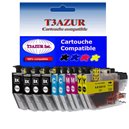 T3azur 10 Cartouches d'encre compatibles pour Brother DCP-J497DW