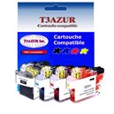 T3AZUR 4 cartouches d'encre compatibles pour Brother MFC-J5330DW  MFC-J5330DW XL
