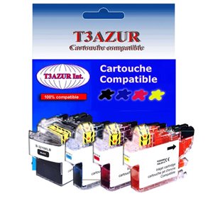 T3AZUR 8 cartouches d'encre compatibles pour Brother MFC J5335DW J5335DWF