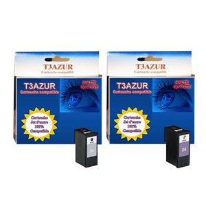 Cartouche compatible Lexmark 34 + 35  pour Lexmark X2500, X2510, X2530, X2550, X3300, X3310, X3330- T3AZUR