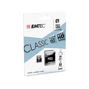 EMTEC Carte mémoire MicroSDHC 64Go +Adaptateur CL10 CLASSIC - Sous blister