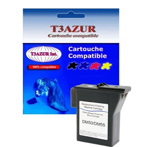 Cartouche compatible avec DM50 / DM55 pour PITNEY BOWES - 797-0SB - ENCRE BLEUE - (TYPE MT)- T3AZUR