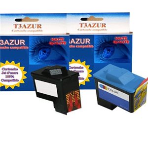 T3AZUR  - Lot de 2 cartouches compatibles Dell T0529 / T0530  