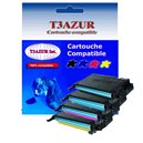 T3AZUR - Lot de 4 Toners génériques Samsung CLP-610 / 660  (Haute capacité)